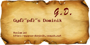 Gyöpös Dominik névjegykártya
